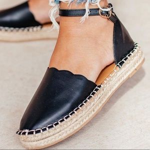 Qupid Scallop Espadrille Sandals